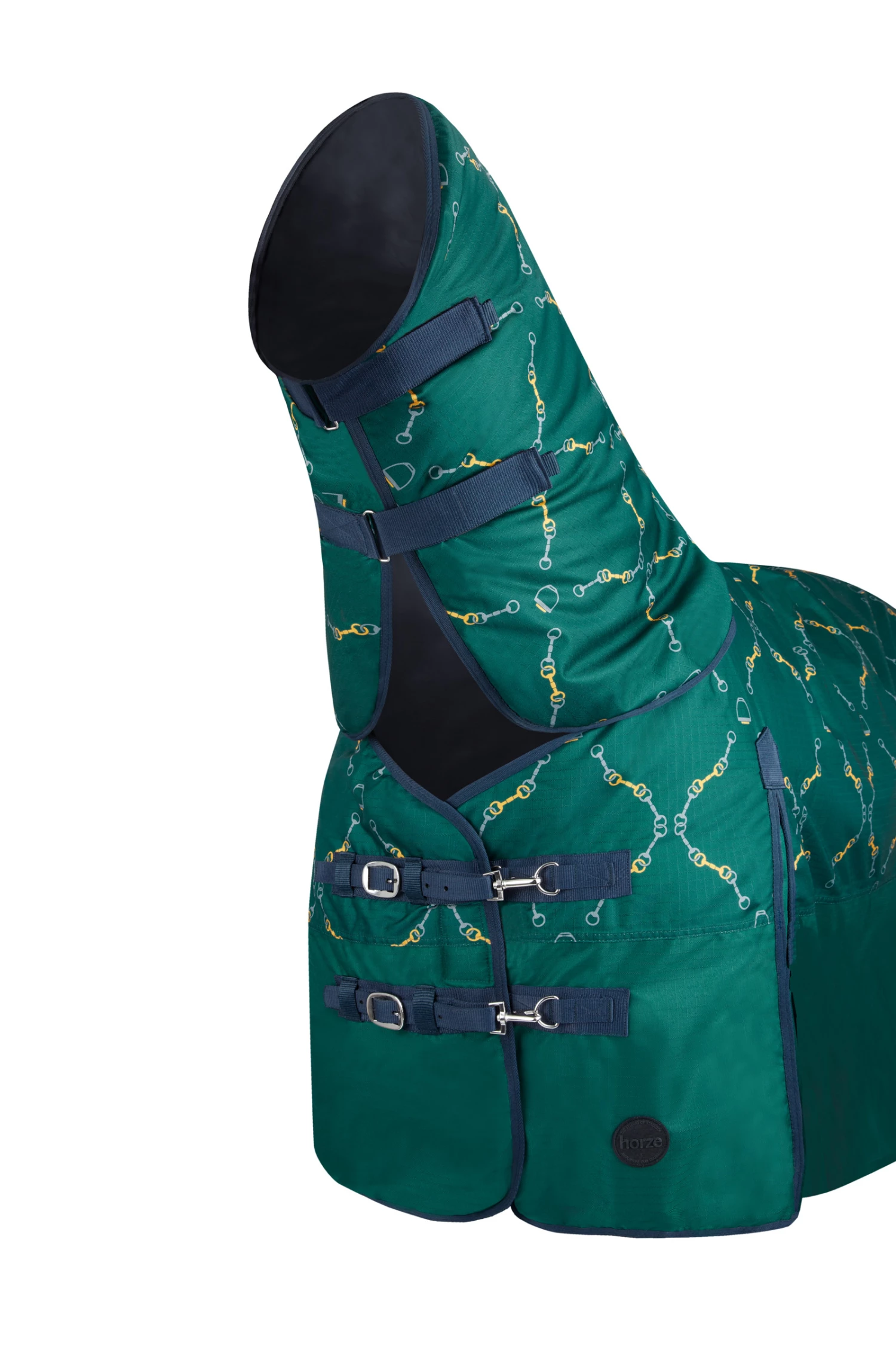 Horze Regendecke Mit Festem Halsteil Und Gebissprint, 200g 4 Horze Regendecke Mit Festem Halsteil Und Gebissprint, 200g – Bild 2