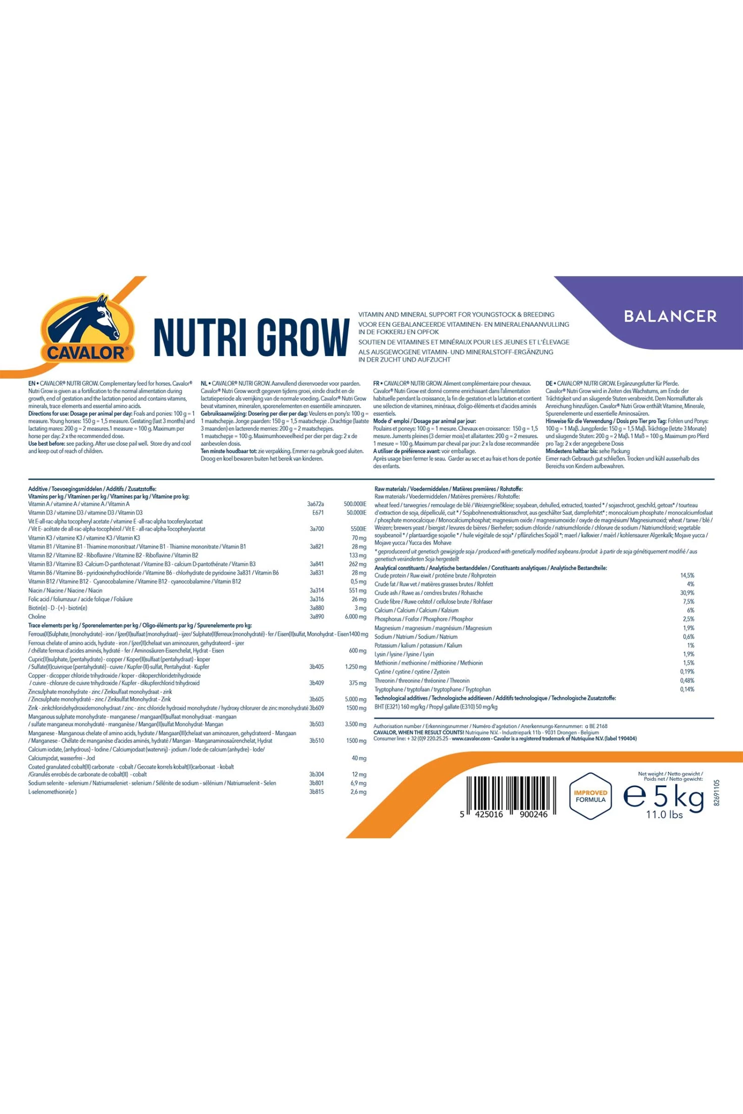 Cavalor Nutri Grow, 5 Kg 6 Cavalor Nutri Grow, 5 Kg – Bild 4