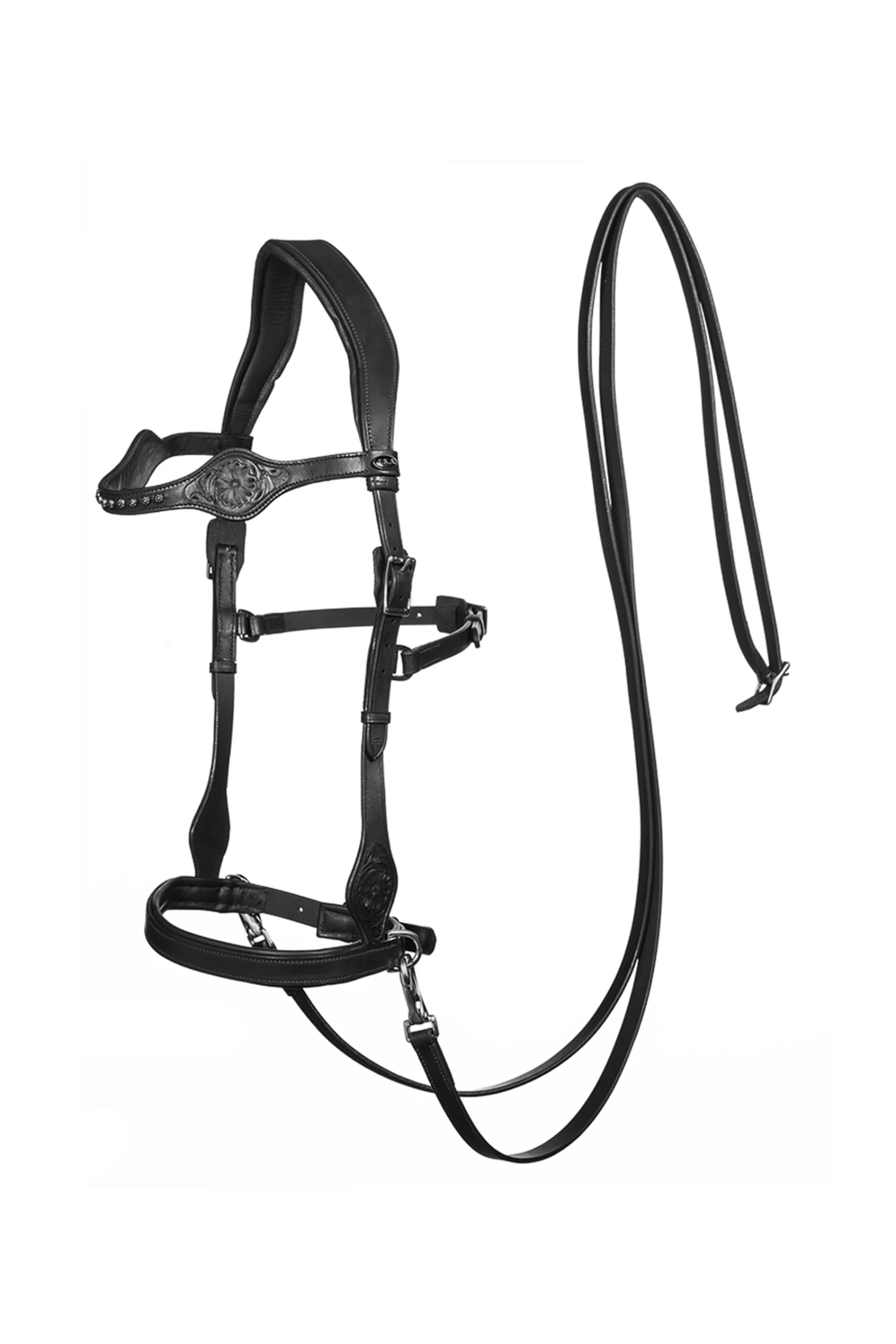 FRA Dandy Sidepull (System 3) Leather, W/ Leather Clip Reins 3 FRA Dandy Sidepull (System 3) Leather, W/ Leather Clip Reins