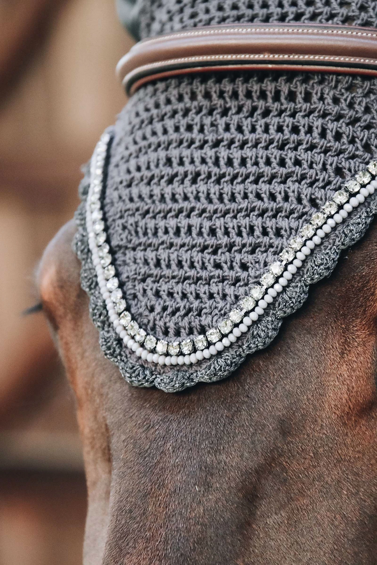 Kentucky Horsewear Stone & Pearl Soundless Fliegenhaube Lang 12 Kentucky Horsewear Stone & Pearl Soundless Fliegenhaube Lang – Bild 10